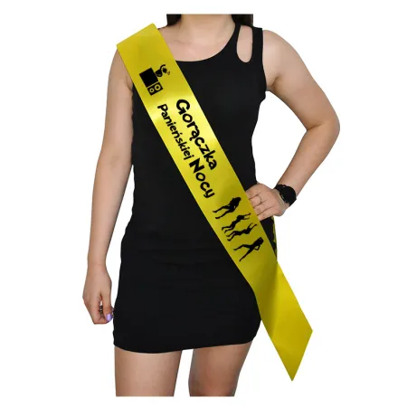 Szarfa ŻÓŁTA Wieczór Panieński Gorączka Panieńskiej nocy